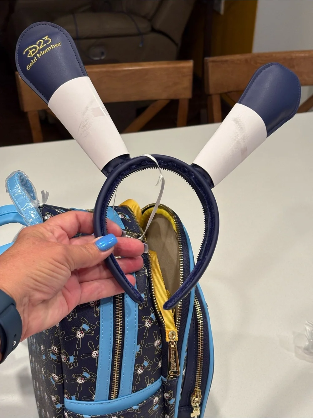 Loungefly D23 Oswald Navy and Light Blue Mini Backpack